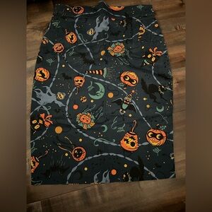 Halloween Themed Pencil Skirt - Black and Orange